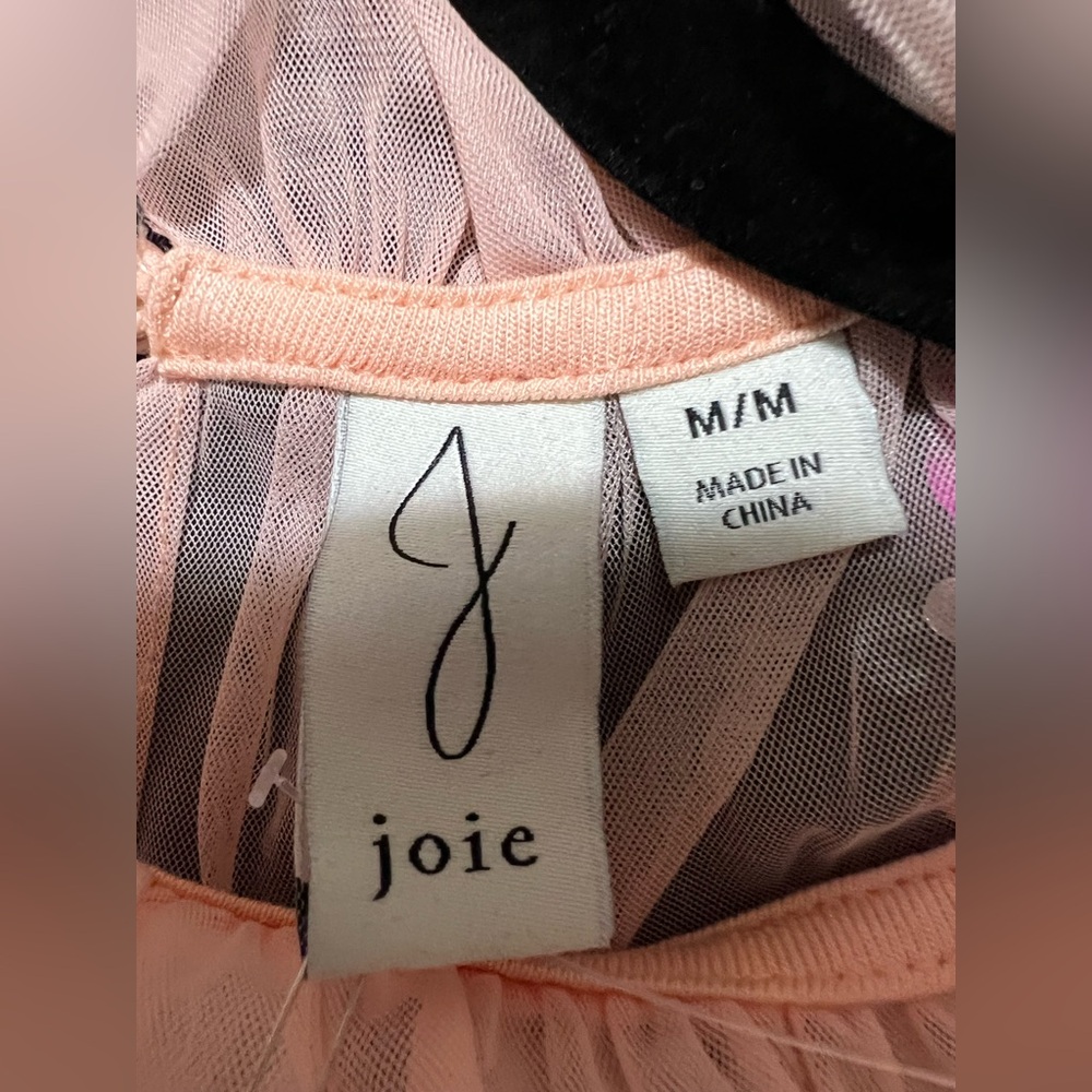Joie Peach Sheer Ruffle Blouse - Picture 2 of 5